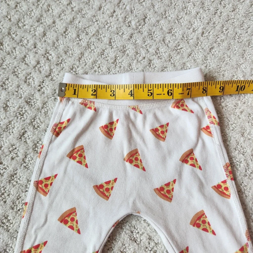 100%‎ Organic Cotton Pizza Print Baby Jogger Pants White size 3-6 Months